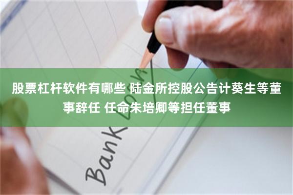 股票杠杆软件有哪些 陆金所控股公告计葵生等董事辞任 任命朱培卿等担任董事