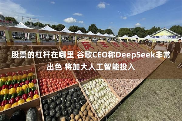 股票的杠杆在哪里 谷歌CEO称DeepSeek非常出色 将加大人工智能投入